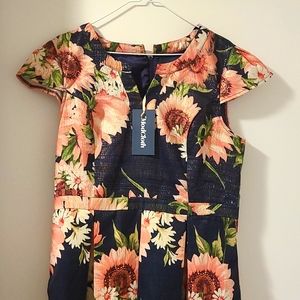 NWT Modcloth Flower Pattern Dress Size 14